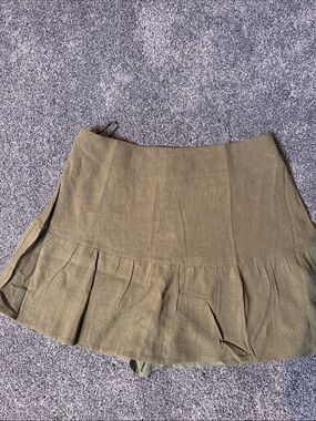 Olive Wrap Skort with Built-In Shorts